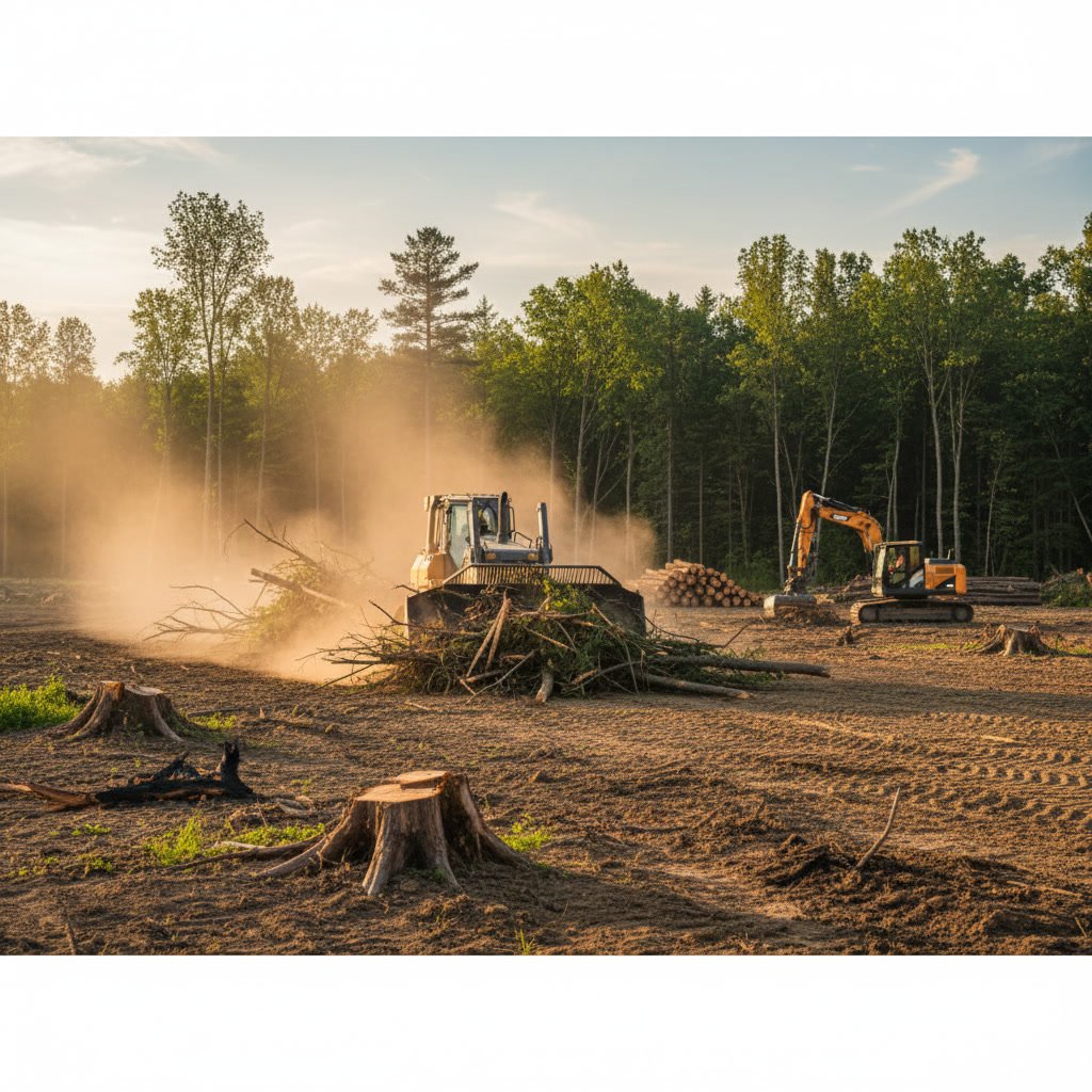 Cleared land ready for construction showing professional land clearing results in Westminster Maryland