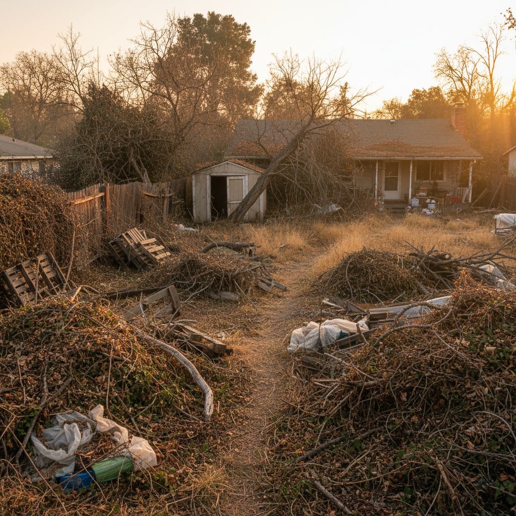 Property cleared of deadwood and debris to meet fire safety building codes
